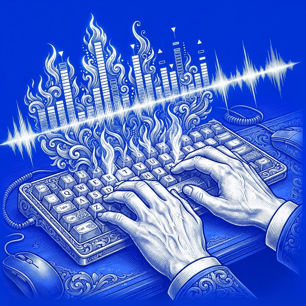KEYRAVE keyboard typing visualizer in action